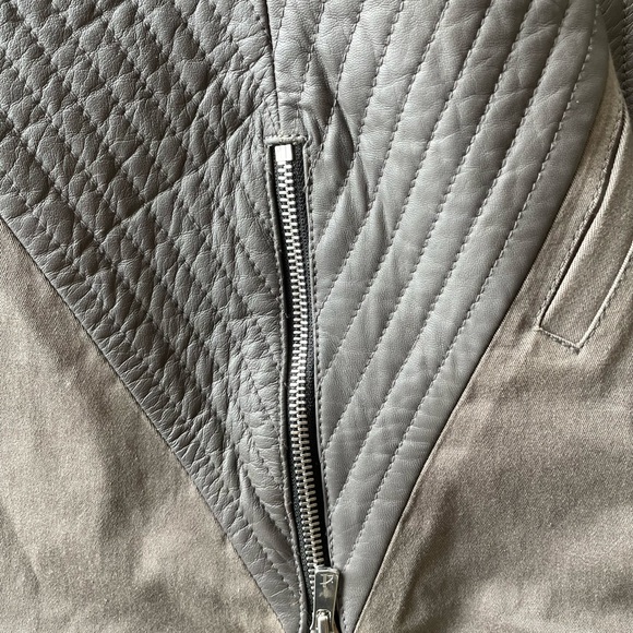 Skingraft New With Tag Rare Leather and Cotton Grey Vest - Picture 6 of 9